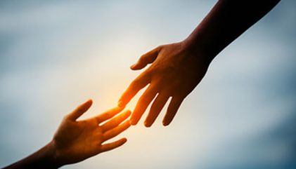 Hand to hand holding connect relationship